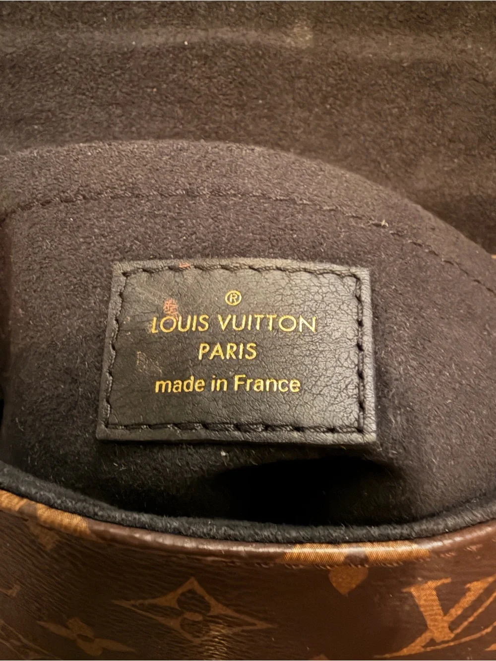 Louis Vuitton Brown Monogram Satchel with Black Flap and Gold Lock